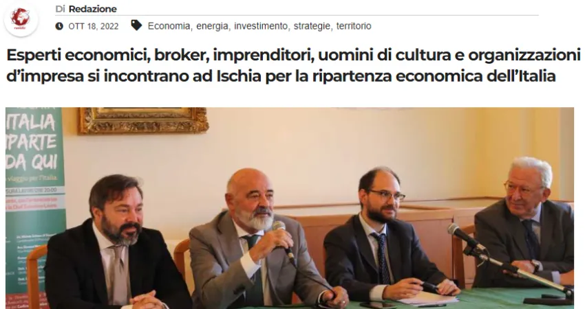 Incontro Ischia per ripartenza economica dell'Italia